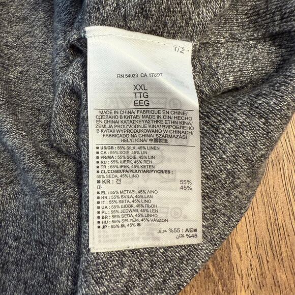 Banana Republic Silk Linen Blend Crewneck Pullover Sweater Gray Men’s Size XXL - Picture 7 of 9